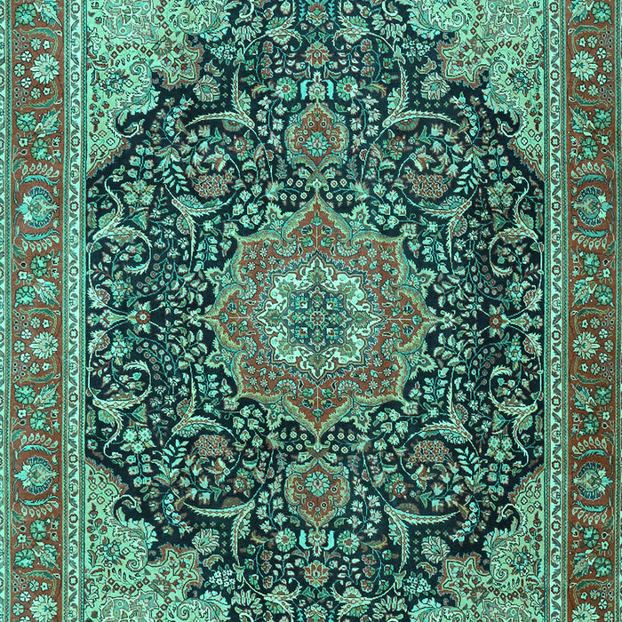 Medallion Turquoise Traditional Rug, tr4424turq