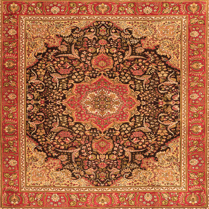 Serging Thickness of Medallion Orange Traditional Rug, tr4424org