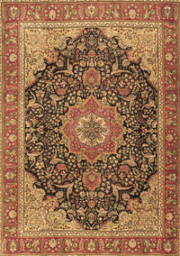 Medallion Brown Traditional Rug, tr4424brn