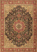 Medallion Brown Traditional Rug, tr4424brn