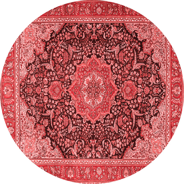 Machine Washable Medallion Red Traditional Rug, wshtr4424red