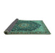 Sideview of Medallion Turquoise Traditional Rug, tr4424turq