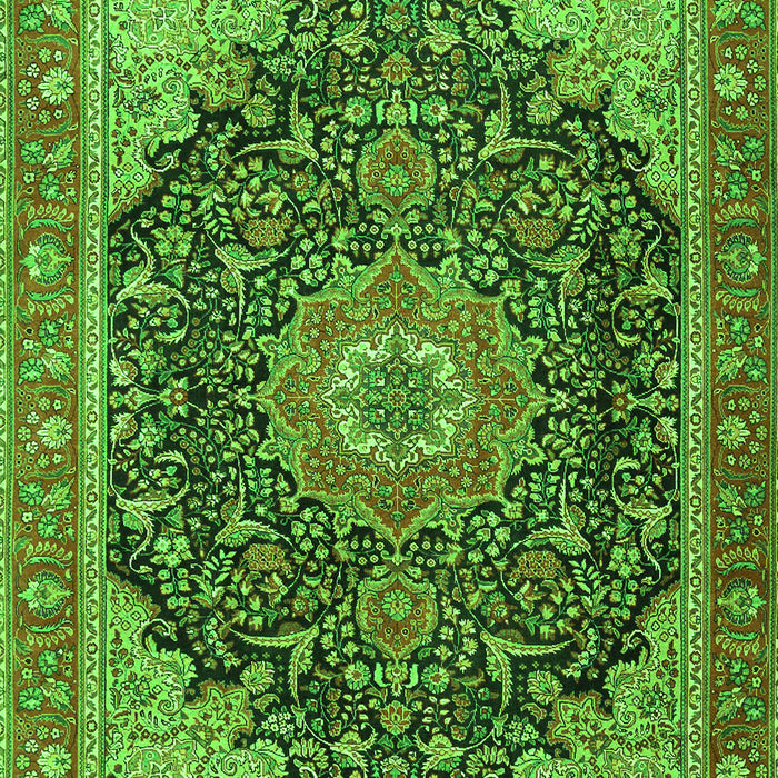 Serging Thickness of Machine Washable Medallion Green Traditional Area Rugs, wshtr4424grn