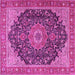 Square Medallion Pink Traditional Rug, tr4424pnk