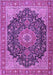 Machine Washable Medallion Purple Traditional Area Rugs, wshtr4424pur