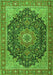 Medallion Green Traditional Rug, tr4424grn