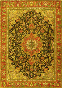 Medallion Yellow Traditional Rug, tr4424yw