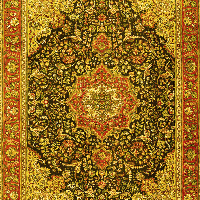 Medallion Yellow Traditional Rug, tr4424yw