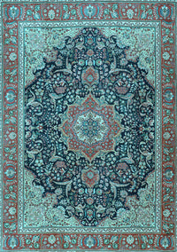 Medallion Light Blue Traditional Rug, tr4424lblu