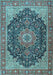 Medallion Light Blue Traditional Rug, tr4424lblu