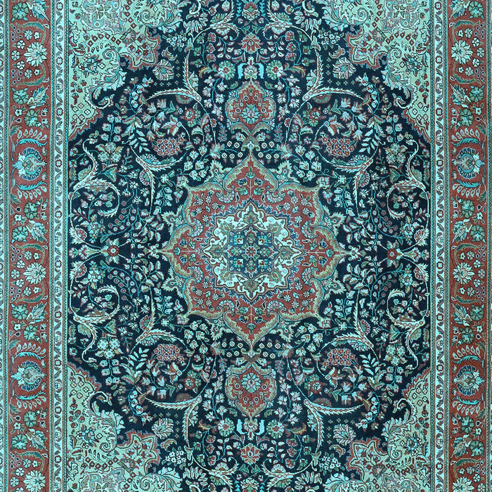 Medallion Light Blue Traditional Rug, tr4424lblu