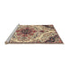 Sideview of Machine Washable Traditional Chestnut Brown Rug, wshtr4425