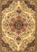 Machine Washable Medallion Brown Traditional Rug, wshtr4425brn