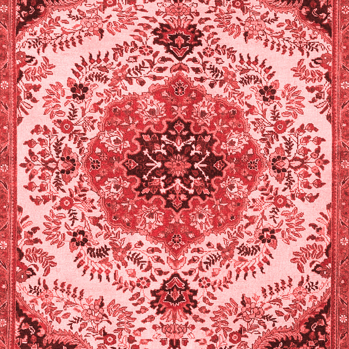 Machine Washable Medallion Red Traditional Rug, wshtr4425red