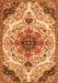 Serging Thickness of Machine Washable Medallion Orange Traditional Area Rugs, wshtr4425org