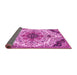 Sideview of Medallion Pink Traditional Rug, tr4425pnk