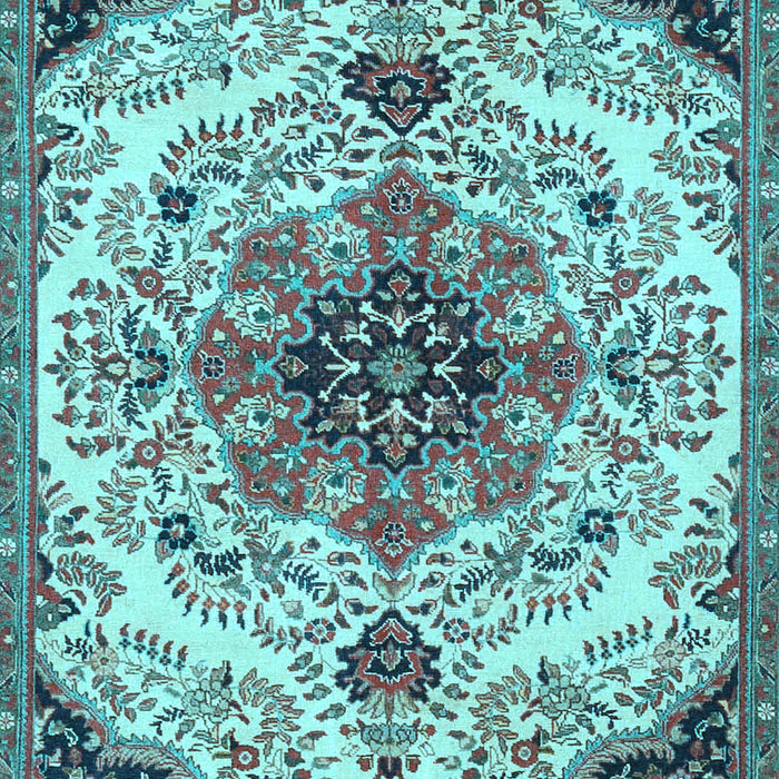 Medallion Light Blue Traditional Rug, tr4425lblu