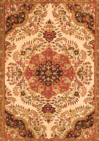 Medallion Orange Traditional Rug, tr4425org