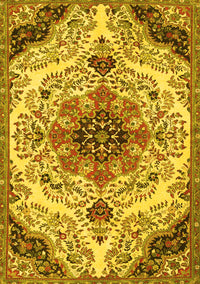 Medallion Yellow Traditional Rug, tr4425yw