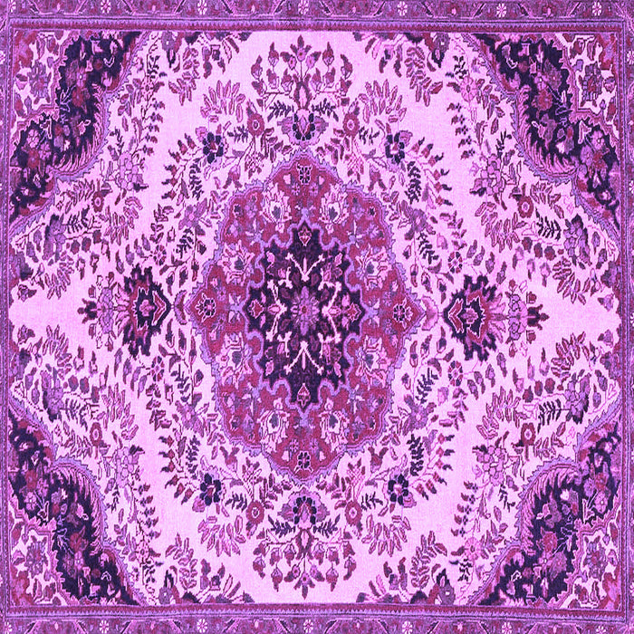 Square Medallion Purple Traditional Rug, tr4425pur