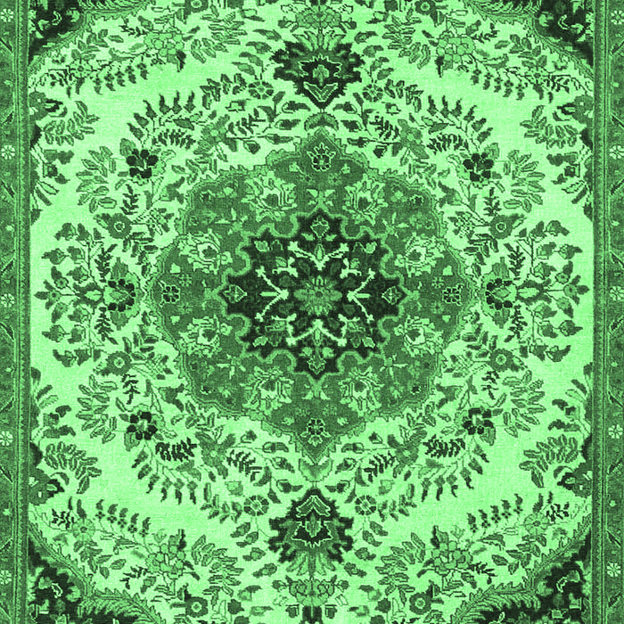 Medallion Emerald Green Traditional Rug, tr4425emgrn