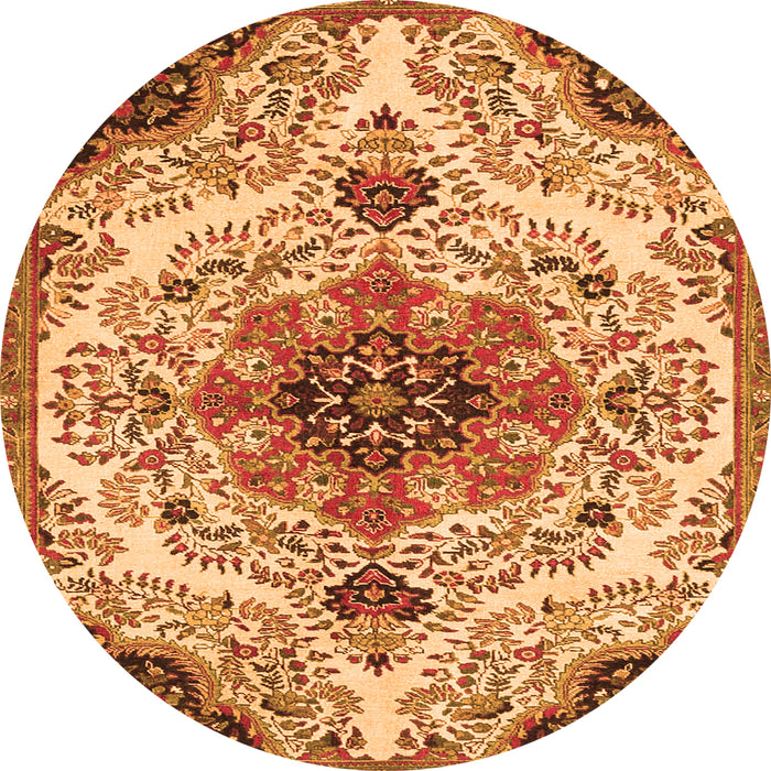 Machine Washable Medallion Orange Traditional Area Rugs, wshtr4425org