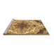 Sideview of Machine Washable Medallion Brown Traditional Rug, wshtr4425brn