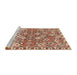 Sideview of Machine Washable Traditional Brown Red Rug, wshtr4426