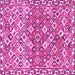 Square Machine Washable Persian Pink Traditional Rug, wshtr4426pnk