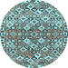 Round Persian Light Blue Traditional Rug, tr4426lblu