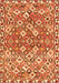 Serging Thickness of Machine Washable Persian Orange Traditional Area Rugs, wshtr4426org