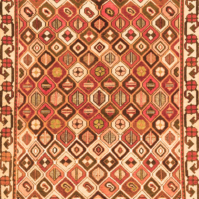Serging Thickness of Machine Washable Persian Orange Traditional Area Rugs, wshtr4426org
