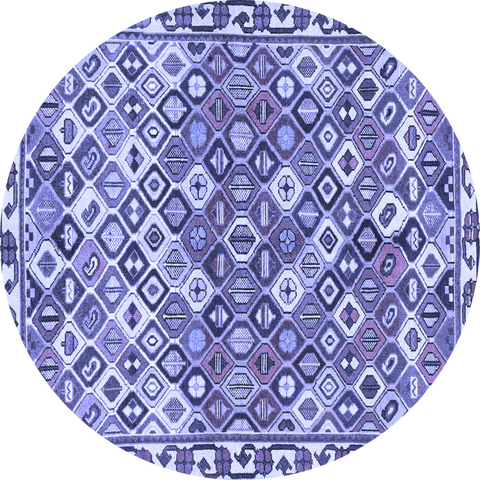Round Persian Blue Traditional Rug, tr4426blu