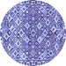 Round Persian Blue Traditional Rug, tr4426blu