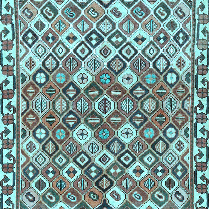 Machine Washable Persian Light Blue Traditional Rug, wshtr4426lblu