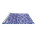 Sideview of Machine Washable Persian Blue Traditional Rug, wshtr4426blu