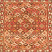 Round Machine Washable Persian Orange Traditional Area Rugs, wshtr4426org