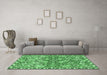 Machine Washable Persian Emerald Green Traditional Area Rugs in a Living Room,, wshtr4426emgrn