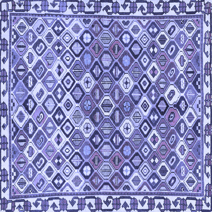 Square Machine Washable Persian Blue Traditional Rug, wshtr4426blu