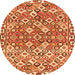 Machine Washable Persian Orange Traditional Area Rugs, wshtr4426org