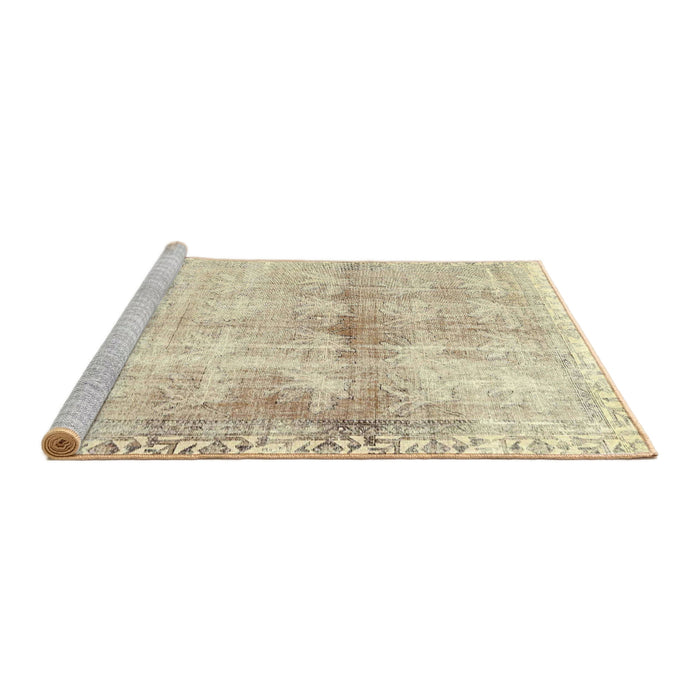 Sideview of Machine Washable Traditional Gold Rug, wshtr4427