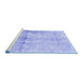 Sideview of Machine Washable Persian Blue Traditional Rug, wshtr4427blu