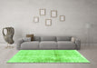 Machine Washable Persian Green Traditional Area Rugs in a Living Room,, wshtr4427grn