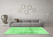 Machine Washable Persian Emerald Green Traditional Area Rugs in a Living Room,, wshtr4427emgrn