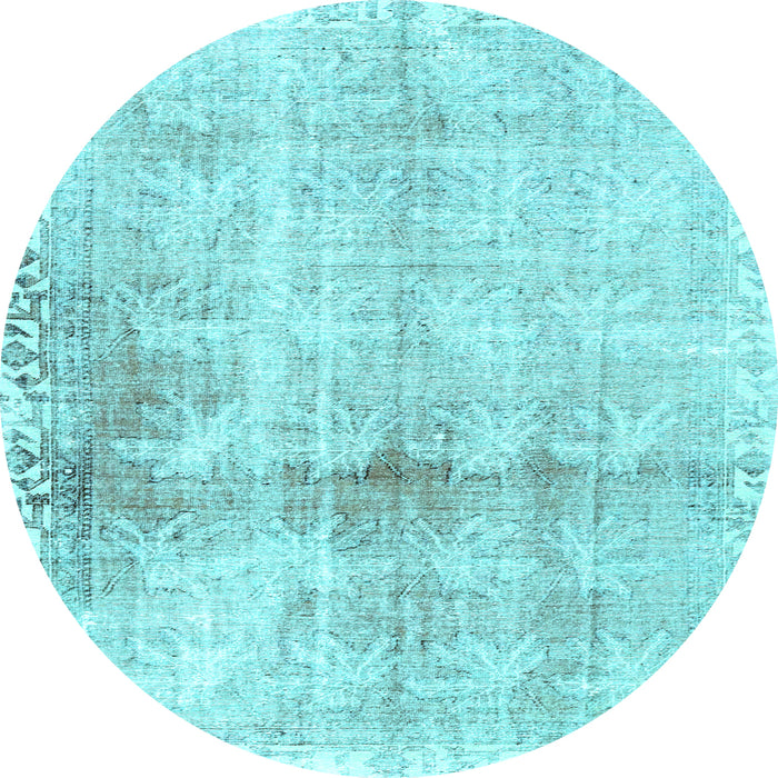 Round Persian Light Blue Traditional Rug, tr4427lblu