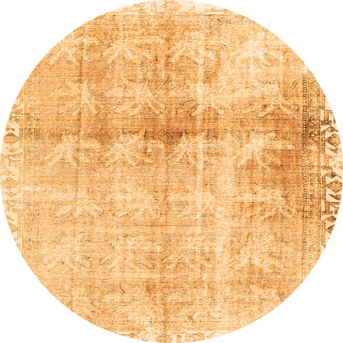 Square Persian Orange Traditional Rug, tr4427org