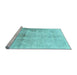 Sideview of Machine Washable Persian Light Blue Traditional Rug, wshtr4427lblu