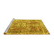 Sideview of Machine Washable Persian Yellow Traditional Rug, wshtr4428yw