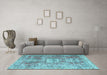 Machine Washable Persian Light Blue Traditional Rug in a Living Room, wshtr4428lblu