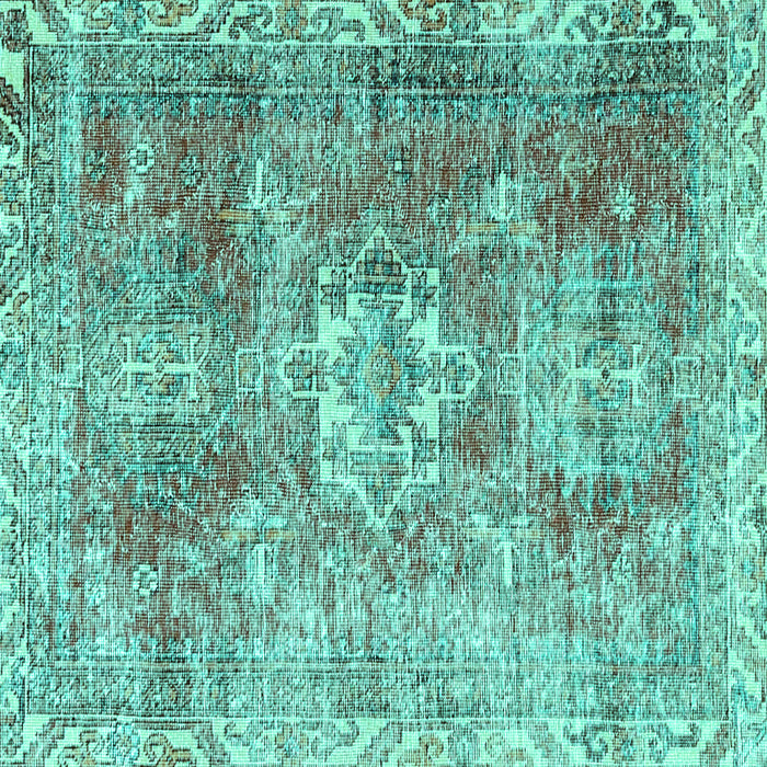 Square Persian Turquoise Traditional Rug, tr4428turq